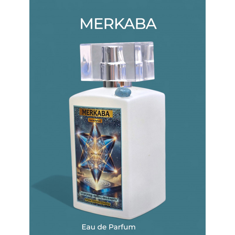 MERKABA~Eau de Parfum Sensorial con Aguamarina | Activación de Luz y Geometría Sagrada 50ml .Unisex