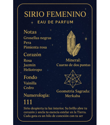 SIRIO Eau de Parfum 50ml~SEMILLA ESTELAR~El despertar-Fragancia Femenina
