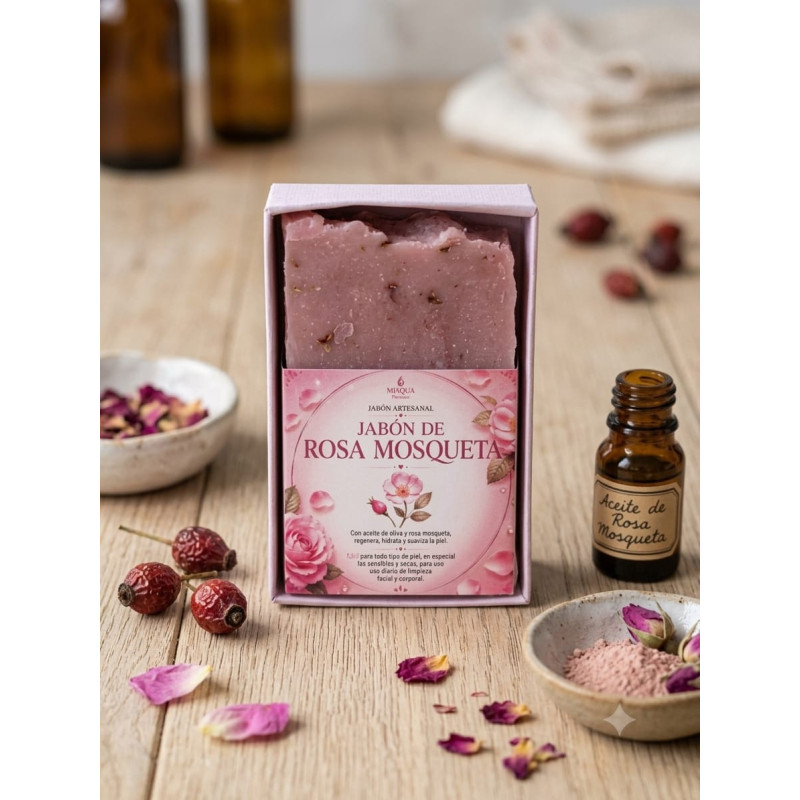 JABÓN ARTESANAL ROSA  MOSQUETA