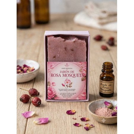 JABÓN ARTESANAL ROSA  MOSQUETA