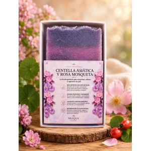 JABÓN ARTESANAL ROSA MOSQUETA & CENTELLA ASIÁTICA.-Miaqua Sensoriales