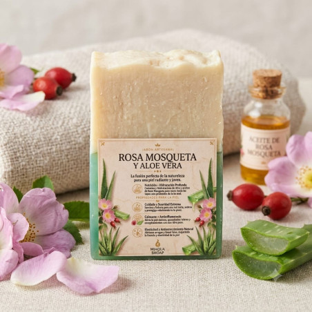 Jabón Artesano Aloe Vera y Rosa Mosqueta